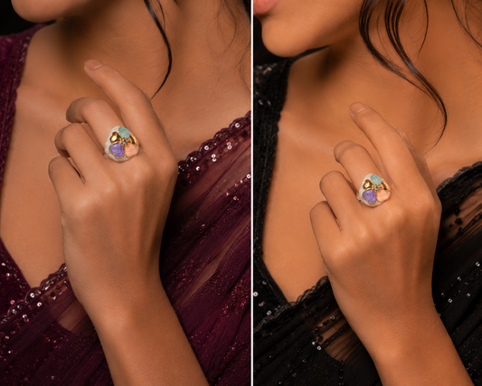 Pastel Bloom Statement Ring