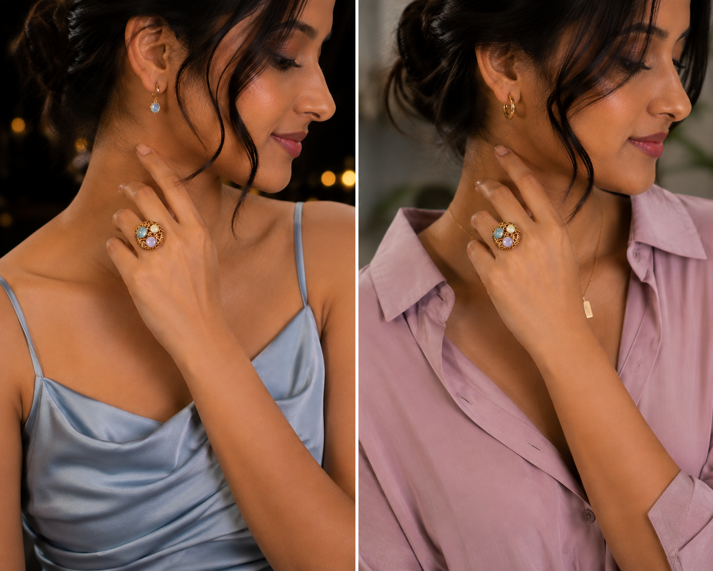Pastel Trio Aura Statement Ring