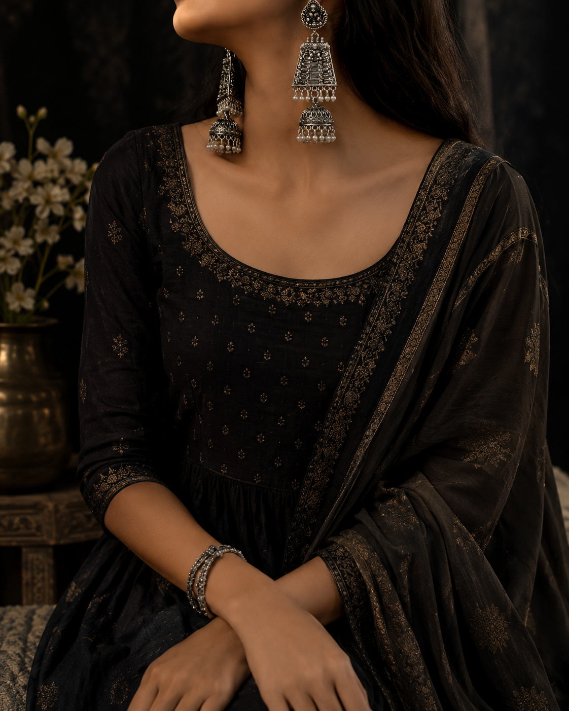 Temple Pearl Cascade Jhumkas