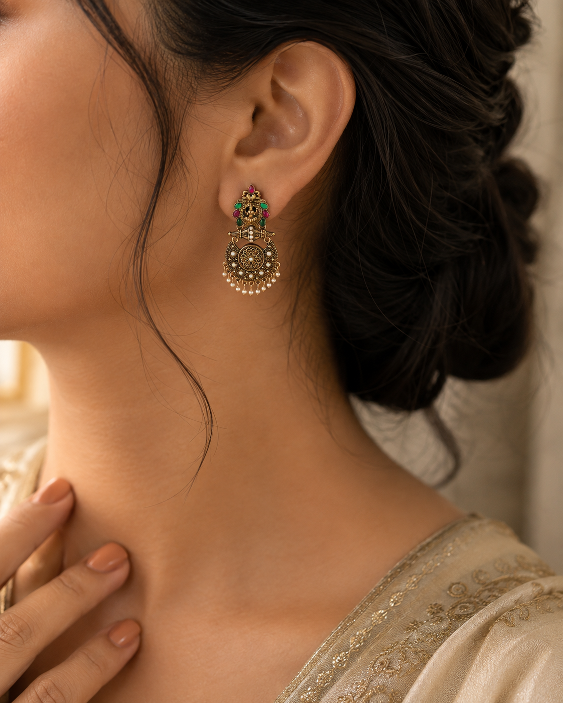 Lakshmi Heritage Chandbali Earrings