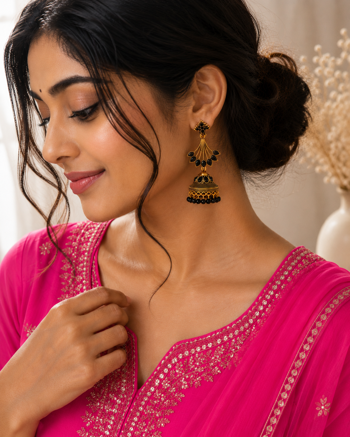 Midnight Majesty Jhumkas