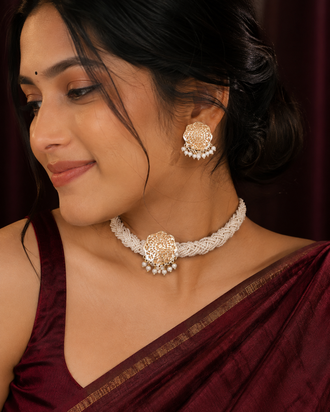 Pearl Bloom Choker Set