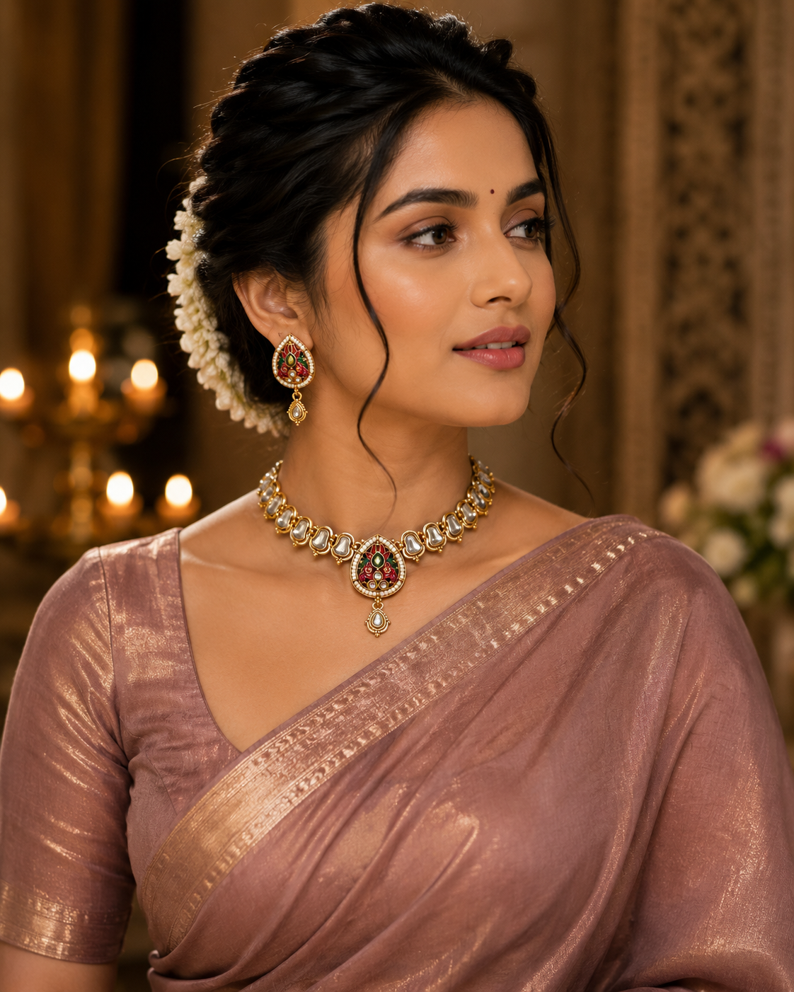 Mayurika Kundan Heritage Choker Set