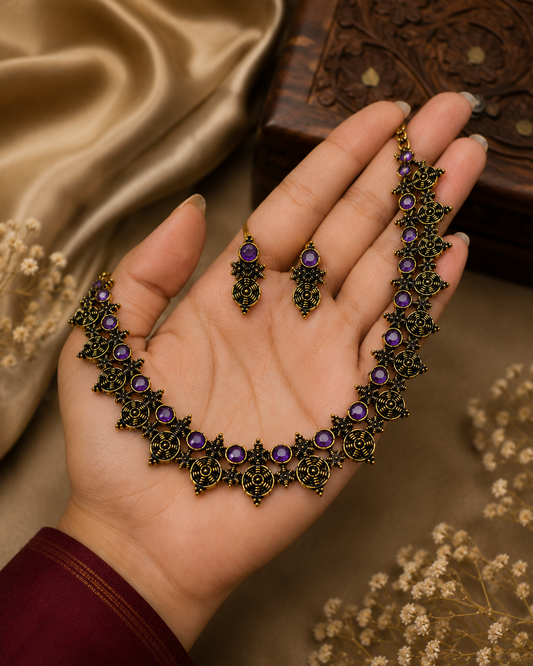 Violet Spiral Bloom Necklace