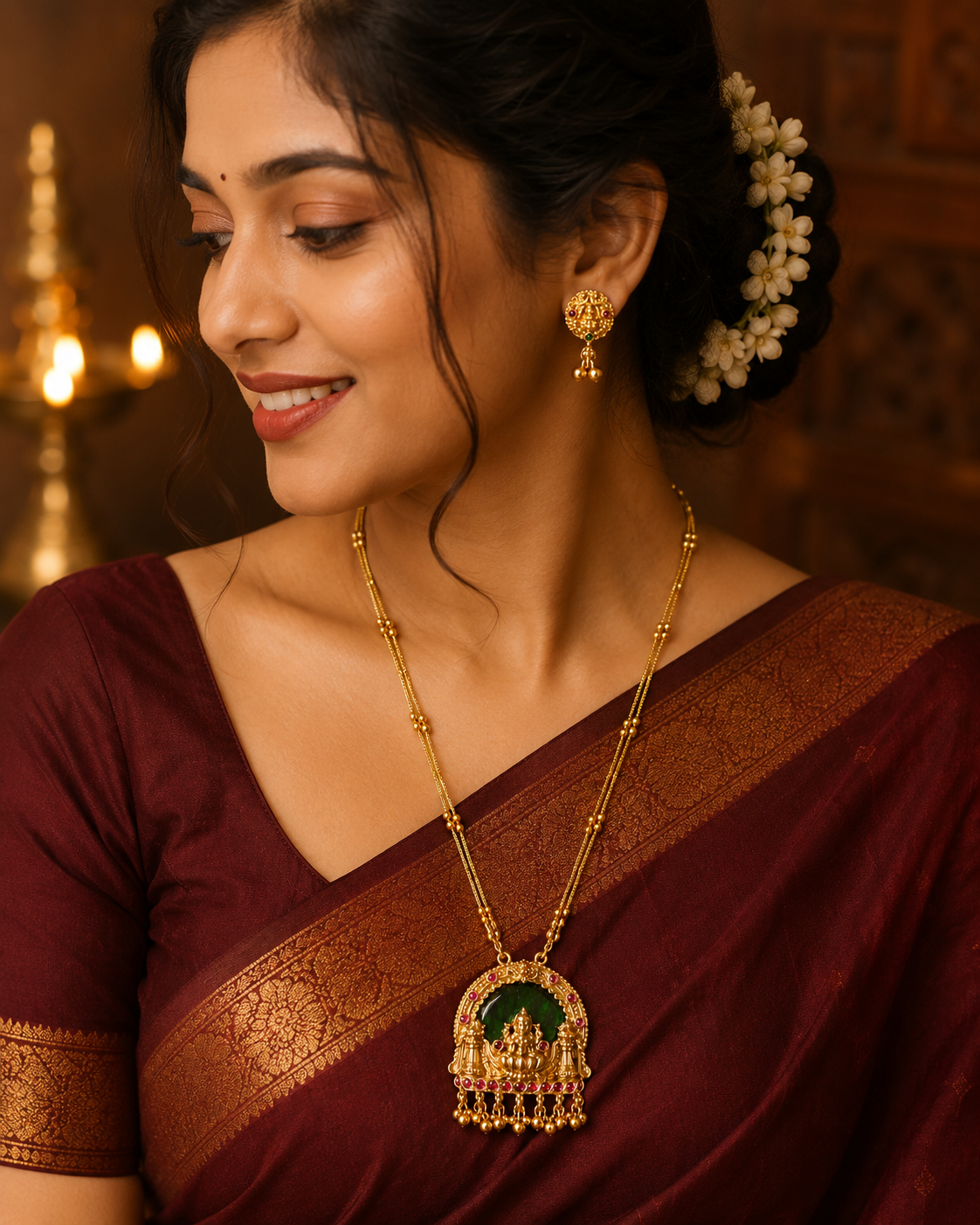 Divine Lakshmi Pendant Set.