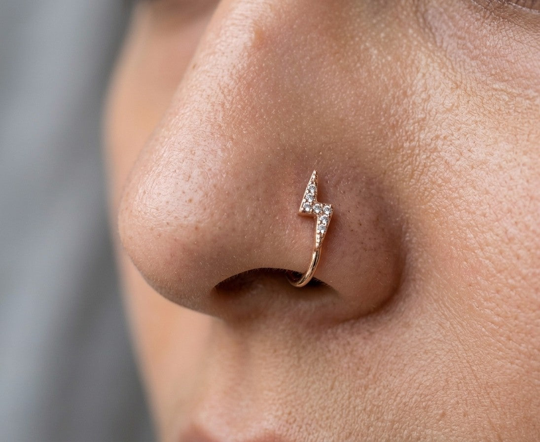 Electric Bolt Statement Nose Pin
