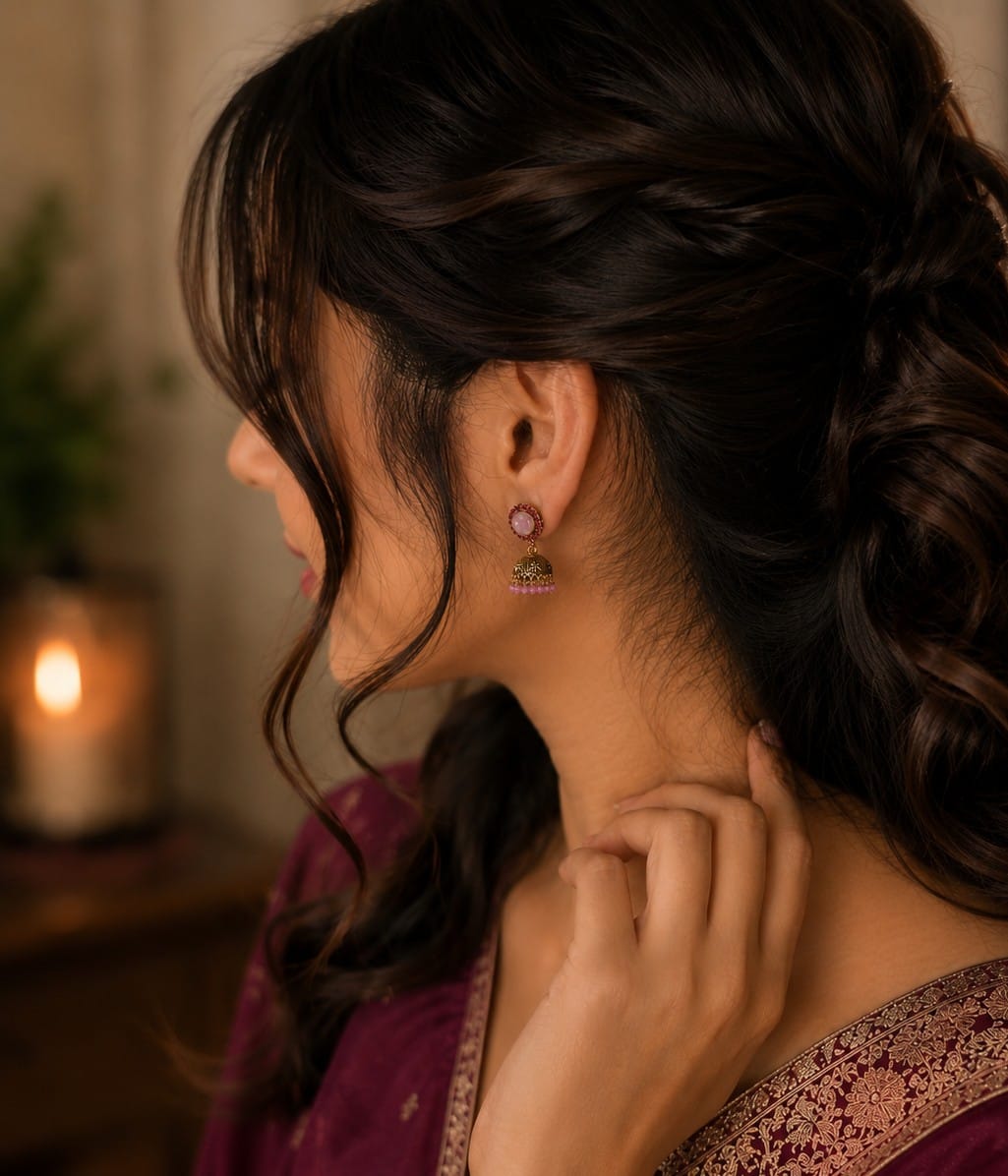 Pink Opal Jhumka