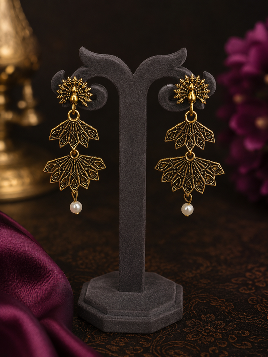 Lara Layered Floral Drop Earrings