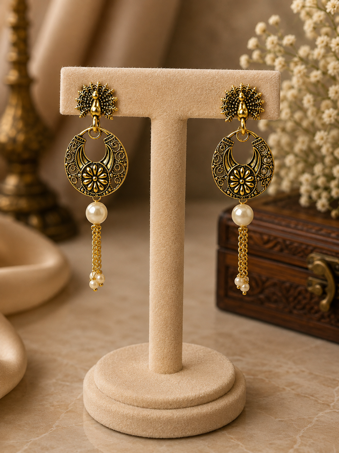 Aaradhya Pearl Drop Earrings