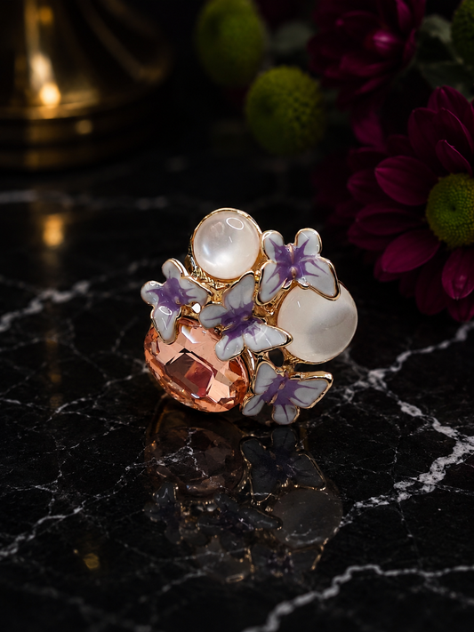 Lavendar Bloom Statement Ring