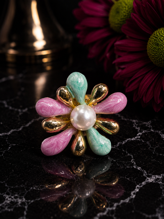 Pastel Petal Statement Ring
