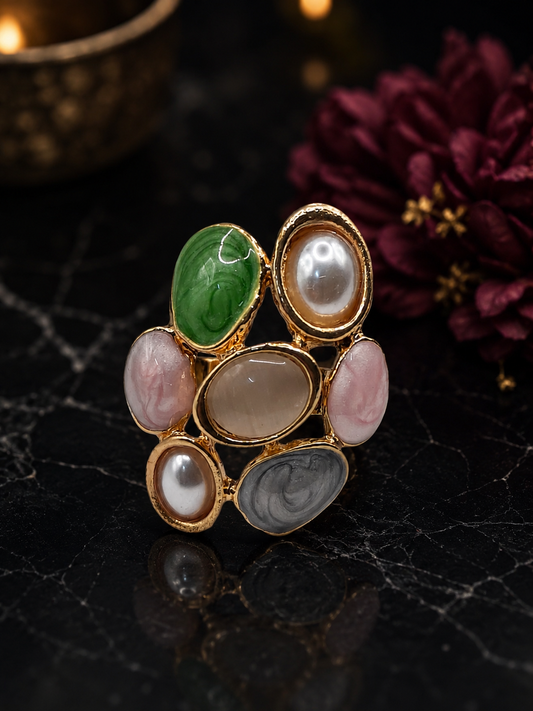 Pastel Gemstone Statement Ring