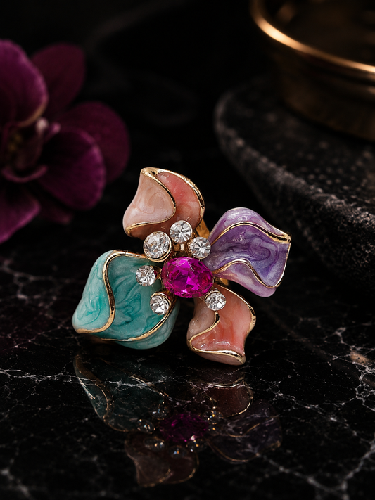 Pastel Bloom Statement Ring