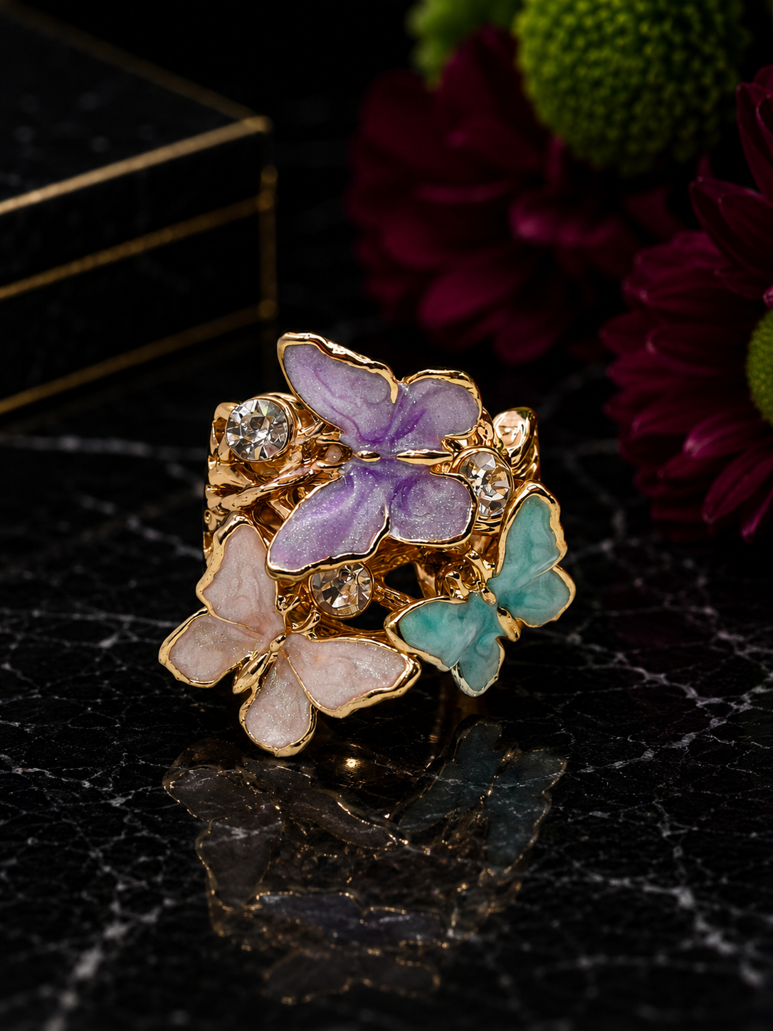 Pastel Butterfly Garden Ring
