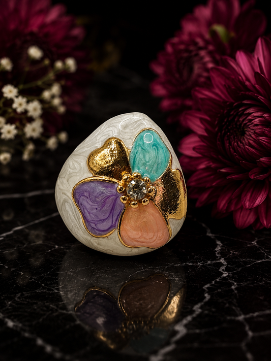 Pastel Bloom Statement Ring