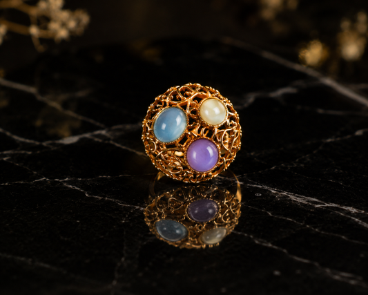 Pastel Trio Aura Statement Ring