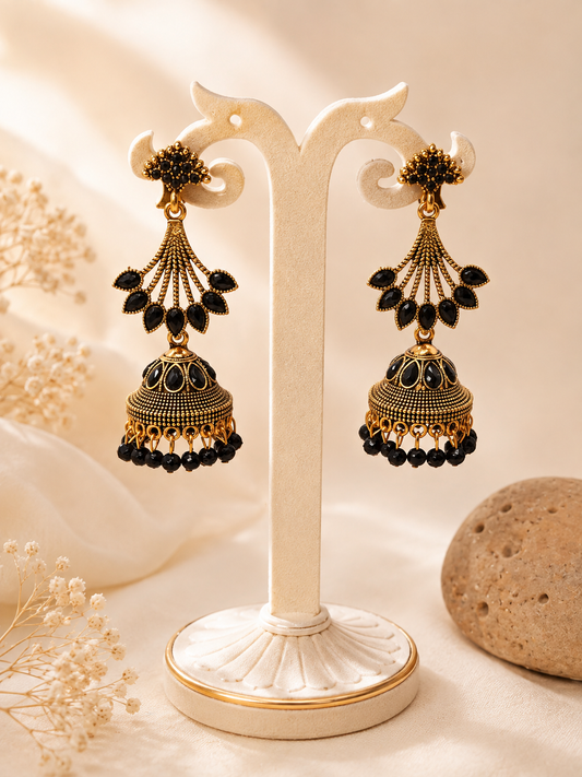 Midnight Majesty Jhumkas