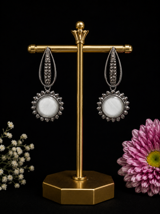 Moonstone Bloom Drop Earrings