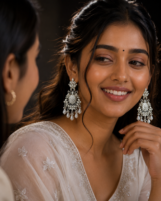 Pearl Symphony Chandbali Earrings