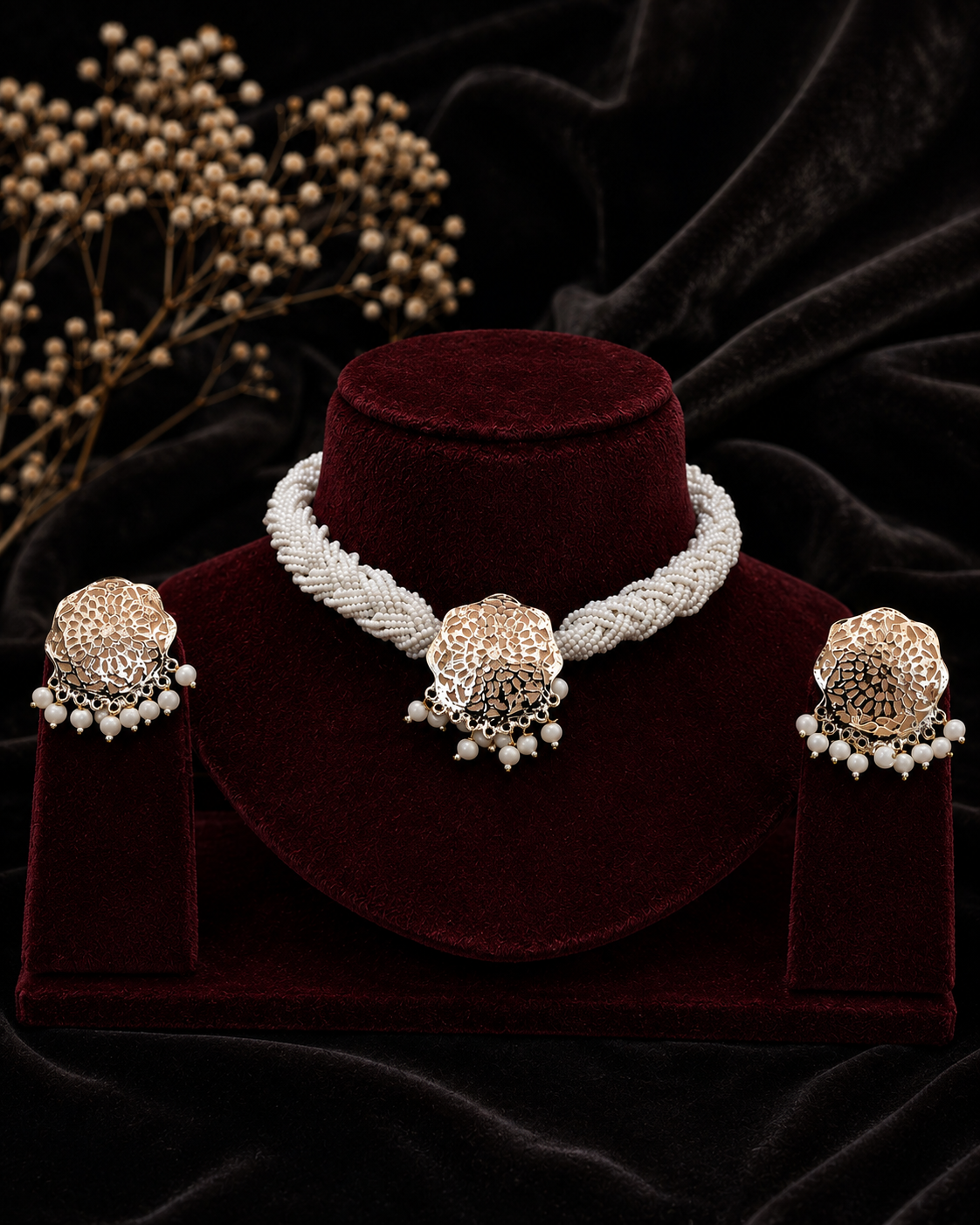 Pearl Bloom Choker Set