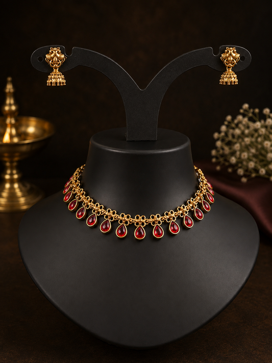 Roshnika Ruby Drop Choker