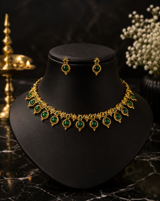 Marakata Mayuri Choker Set,