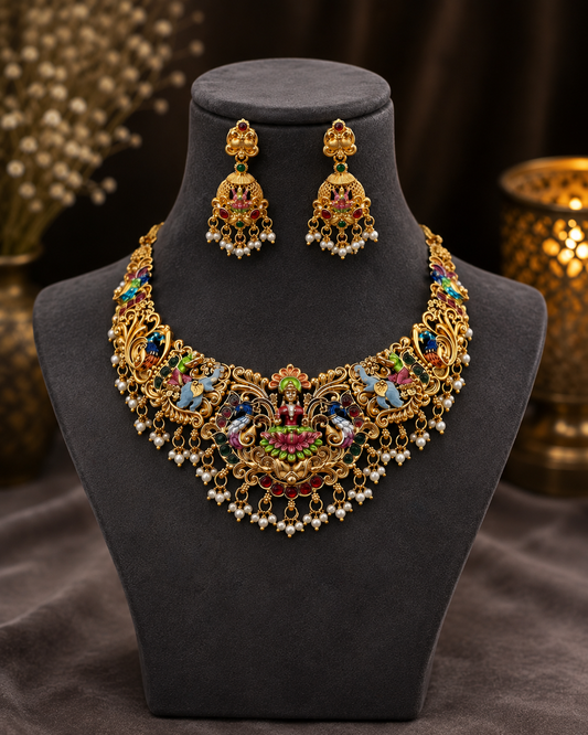 Meenakshi Temple Heritage Necklace Set