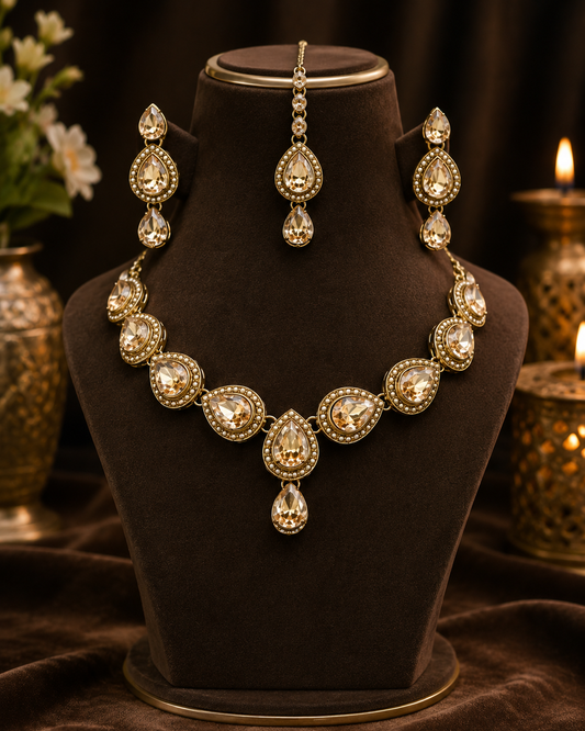 Rosé Royale Crystal Necklace Set,