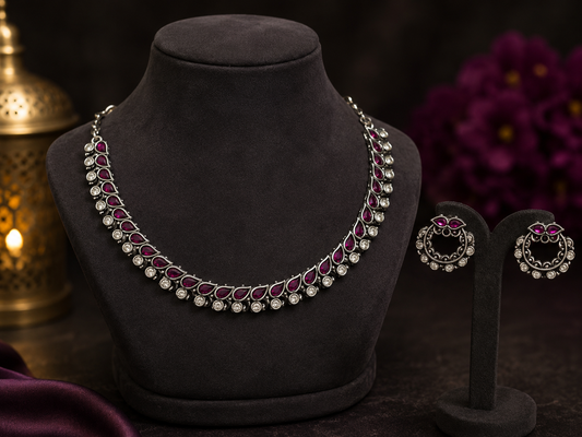 Gulabi Noor Ruby Necklace Set