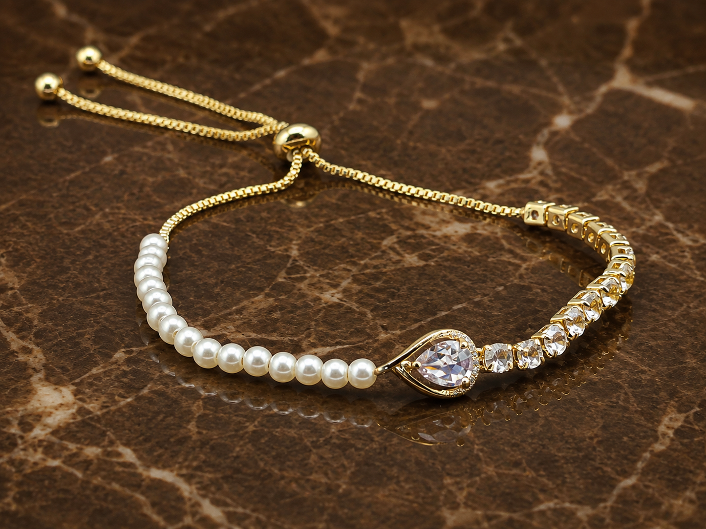 Aaradhya Pearl Crystal Bracelet