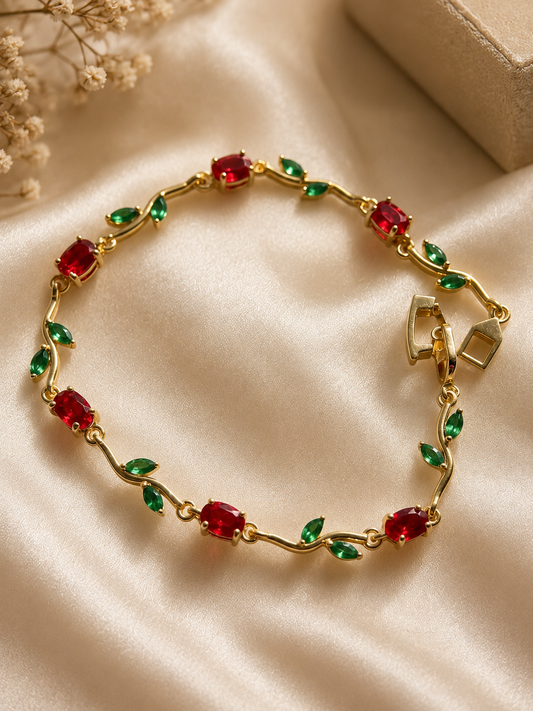Crimson Tulip Bracelet