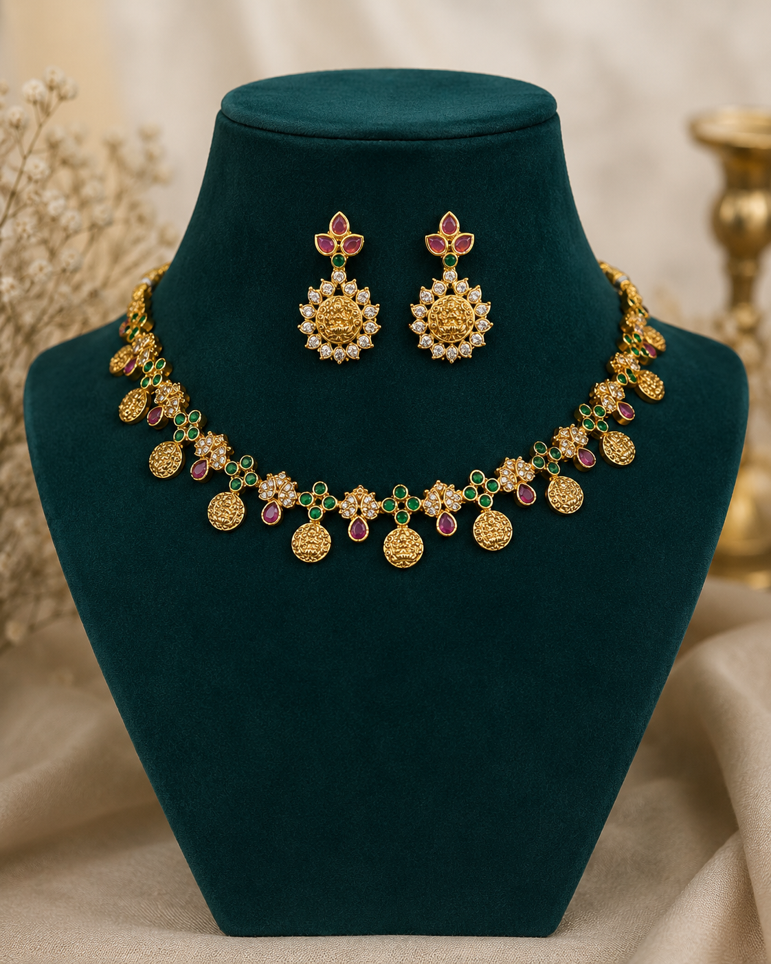Suvarna Lakshmi Coin Necklace