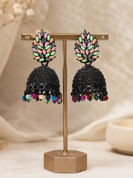 Black Bloom Jhumka