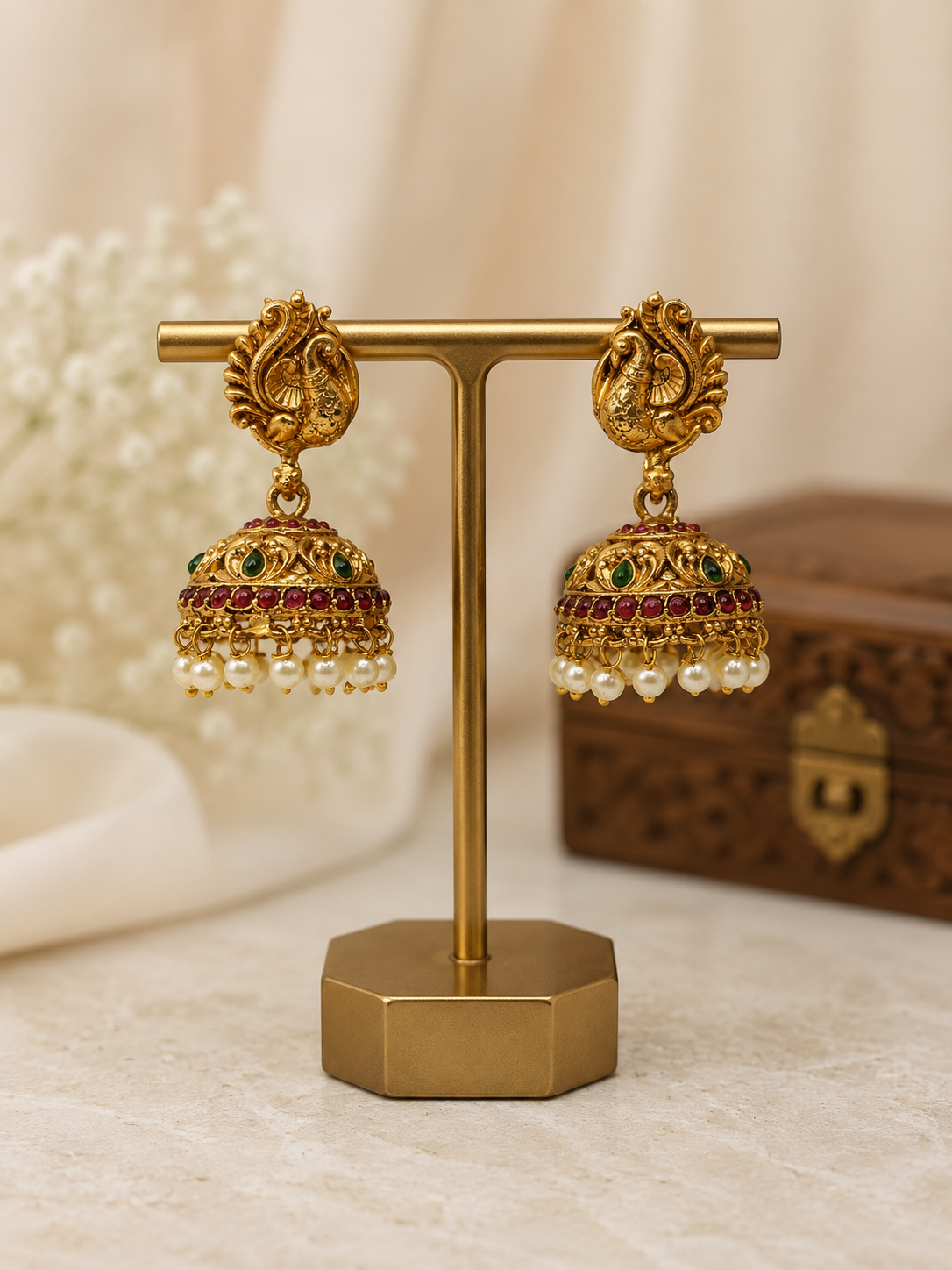 Ruby Mayuri Jhumka