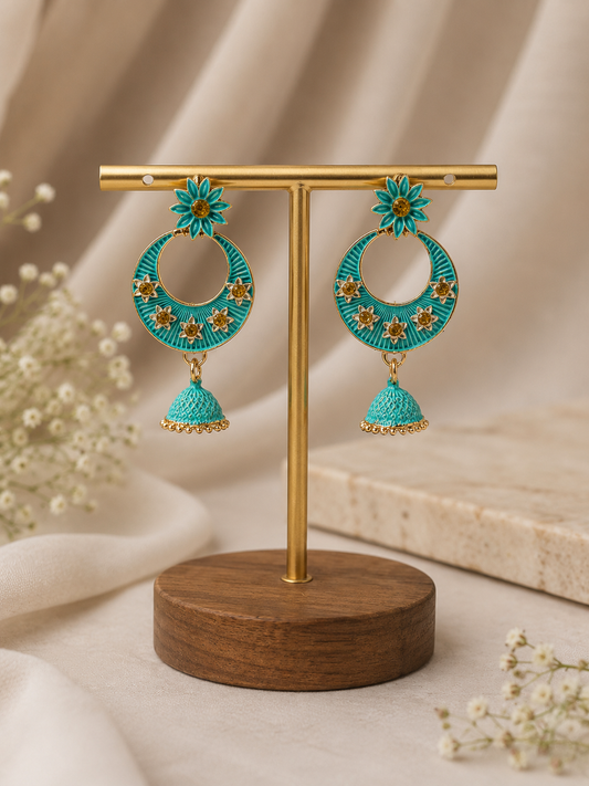 Aqua Bloom Jhumka