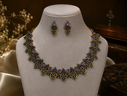 Violet Spiral Bloom Necklace
