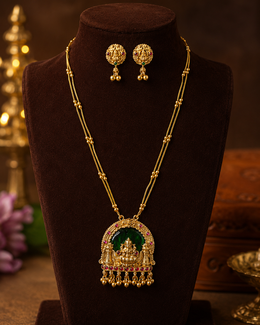 Divine Lakshmi Pendant Set.