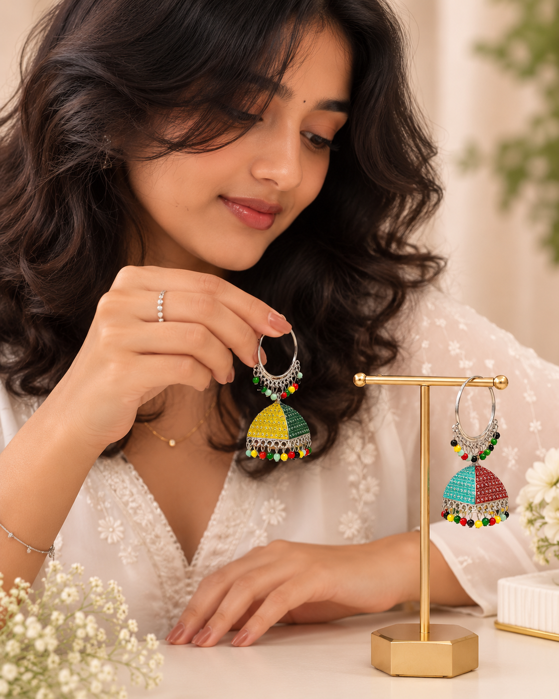 Rainbow Hoop Jhumka
