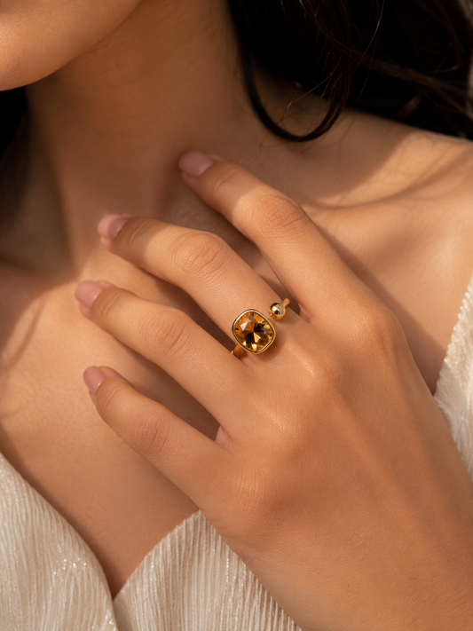 Golden Orbit Adjustable Ring