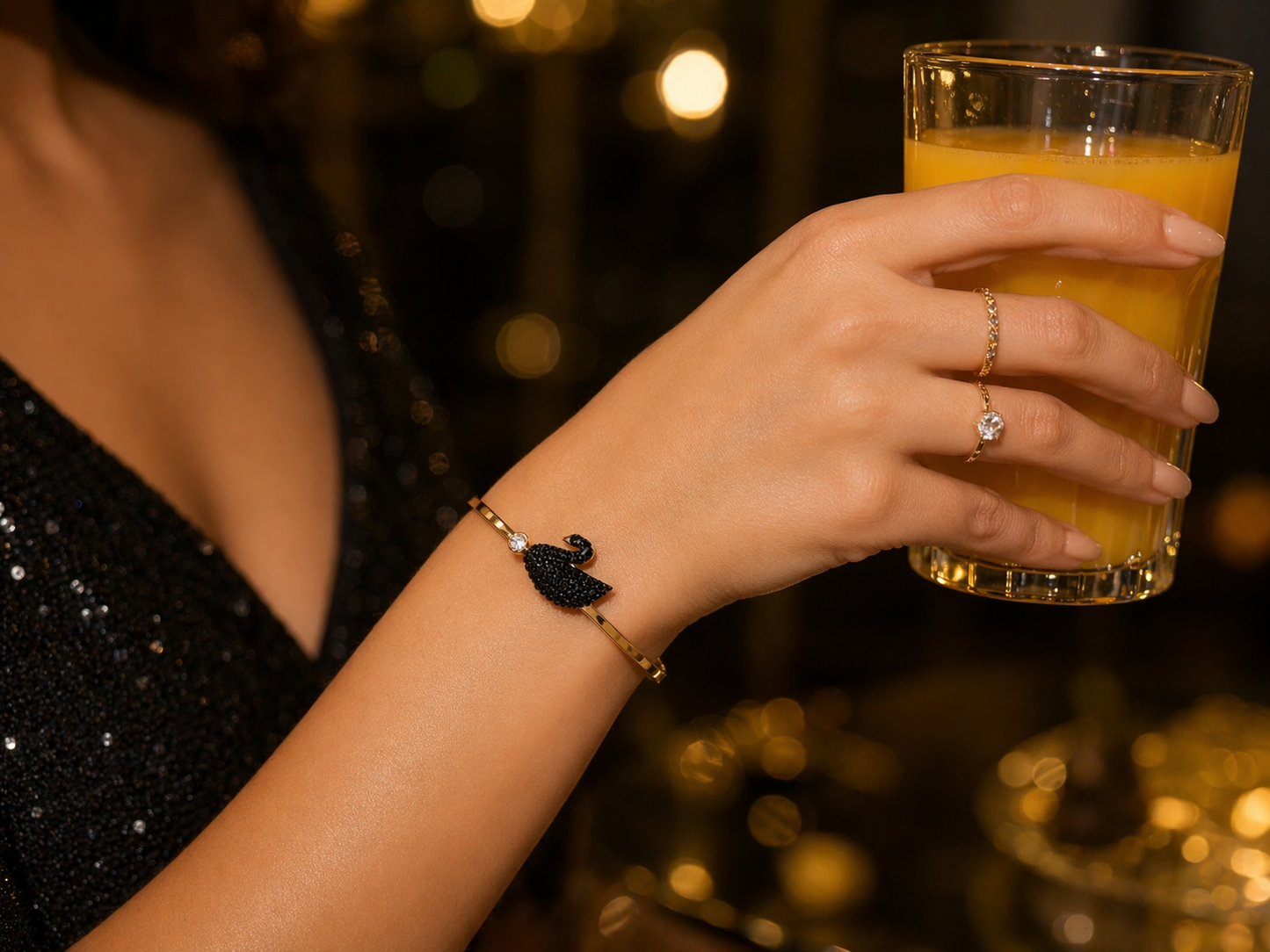 Midnight Swan Elegance Bracelet