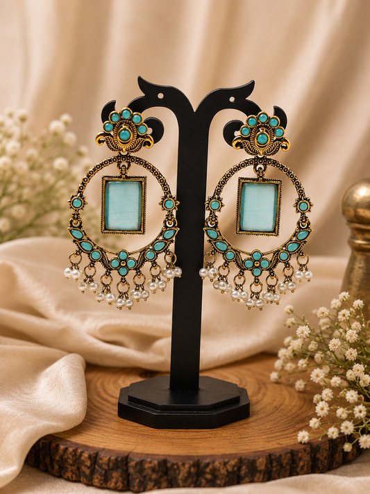 Blush Aqua Chandbali