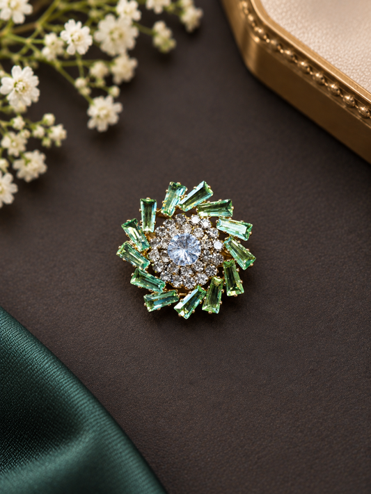 Emerald Radiance Brooch