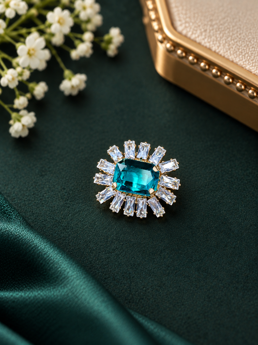 Teal Radiance Brooch