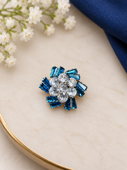 Sapphire Bloom Brooch