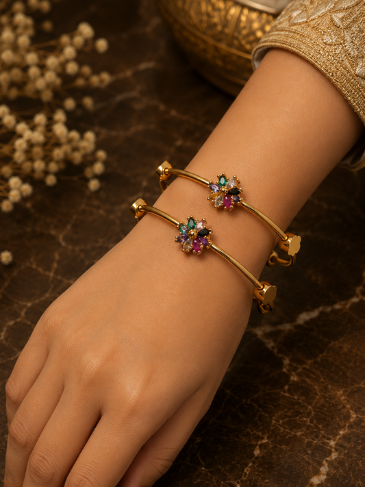 Aaradhya Floral Multicolour Bangles.