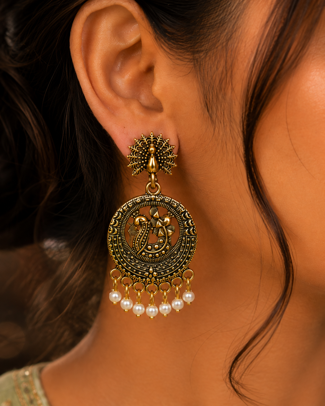 Mayura Antique Pearl Earri