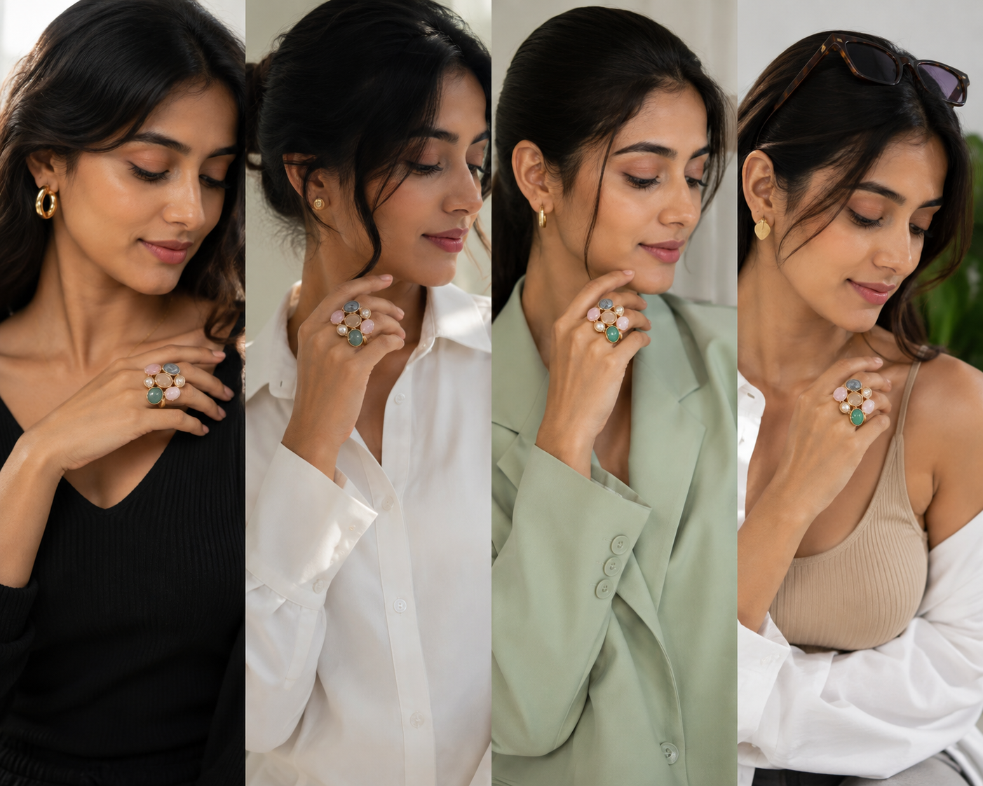 Pastel Gemstone Statement Ring