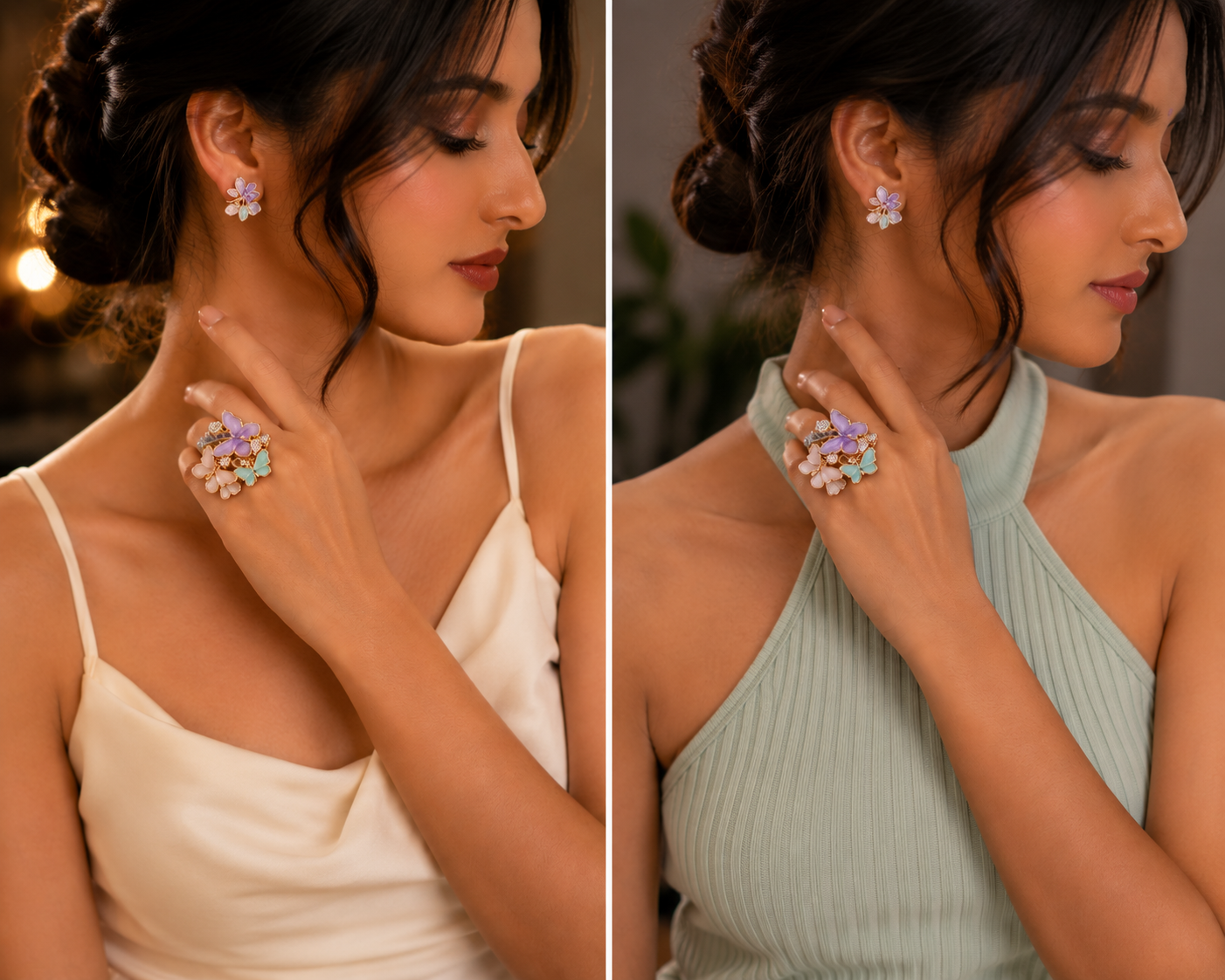 Pastel Butterfly Garden Ring