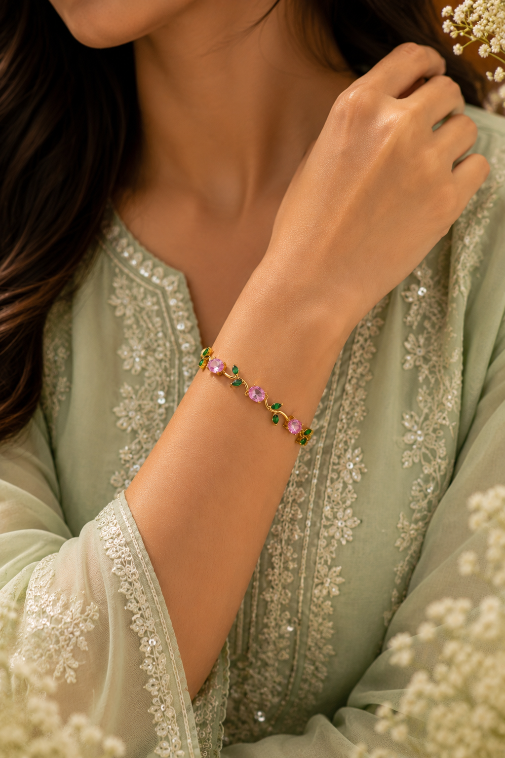 Pink Aurora Tulip Bracelet