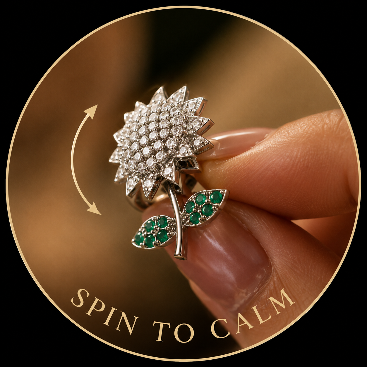 Sunflower Spinning Ring